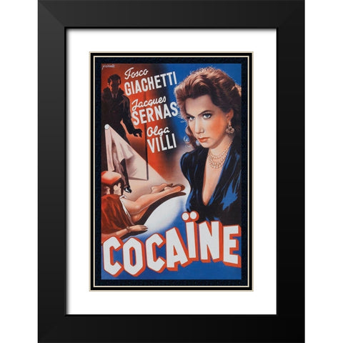 Vintage Vices: Cocaine Black Modern Wood Framed Art Print with Double Matting by Vintage Vices