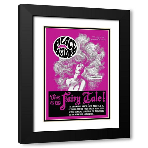 Vintage Vices: Alice in AcidLand Black Modern Wood Framed Art Print with Double Matting by Vintage Vices