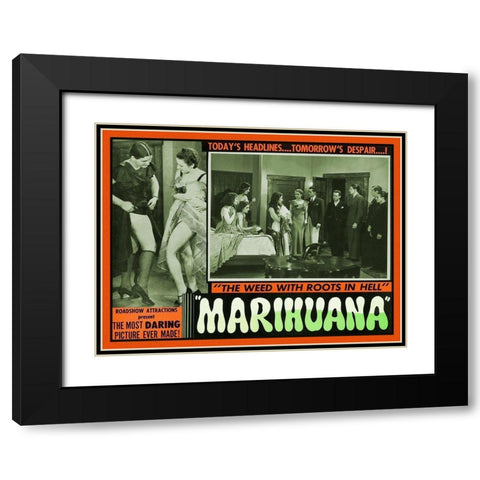 Vintage Vices: Marihuana: The Weed With Roots in Hell Black Modern Wood Framed Art Print with Double Matting by Vintage Vices