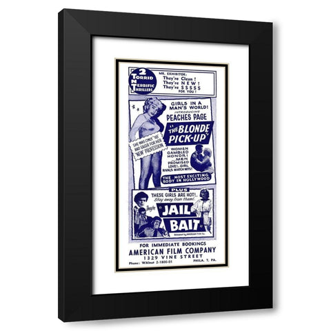 Vintage Vices: Blonde Pick-Up and Jail Bait Black Modern Wood Framed Art Print with Double Matting by Vintage Vices