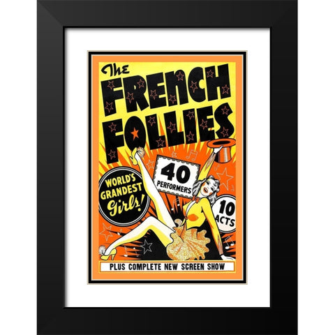 Vintage Vices: French Follies Black Modern Wood Framed Art Print with Double Matting by Vintage Vices