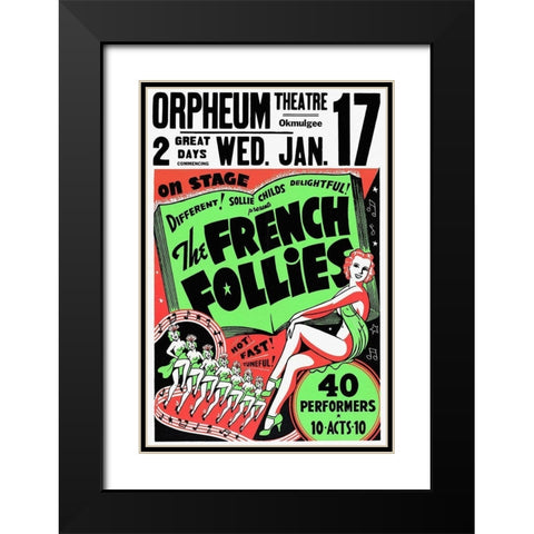 Vintage Vices: French Follies Black Modern Wood Framed Art Print with Double Matting by Vintage Vices