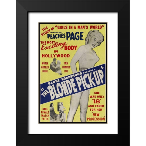 Vintage Vices: Blonde Pick-Up Black Modern Wood Framed Art Print with Double Matting by Vintage Vices