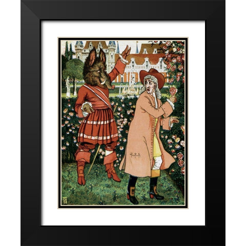 Beauty and the Beast - The Beast in Red Black Modern Wood Framed Art Print with Double Matting by Crane, Walter