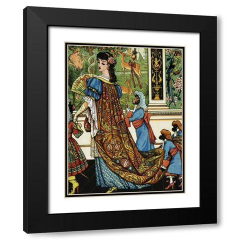 Beauty and the Beast - Beauty Black Modern Wood Framed Art Print with Double Matting by Crane, Walter