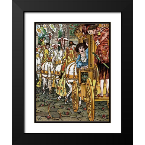 Frog Prince - Procession Black Modern Wood Framed Art Print with Double Matting by Crane, Walter
