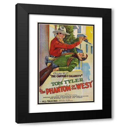 Vintage Westerns: Phantom of the West - Canyon of Calamity Black Modern Wood Framed Art Print with Double Matting by Unknown