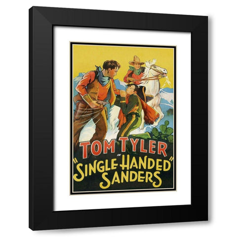 Vintage Westerns: Single Handed Sanders Black Modern Wood Framed Art Print with Double Matting by Unknown