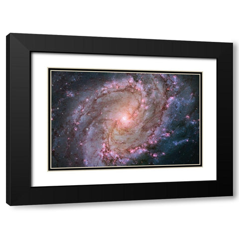 M83 - Spiral Galaxy Black Modern Wood Framed Art Print with Double Matting by NASA