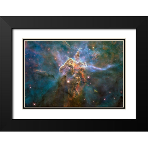 Mystic Mountain in the Carina Nebula Black Modern Wood Framed Art Print with Double Matting by NASA