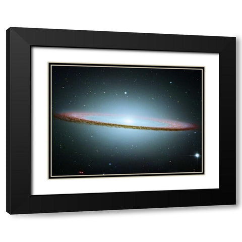 M104 - The Sombrero Galaxy - Colored with Infrared Data Black Modern Wood Framed Art Print with Double Matting by NASA
