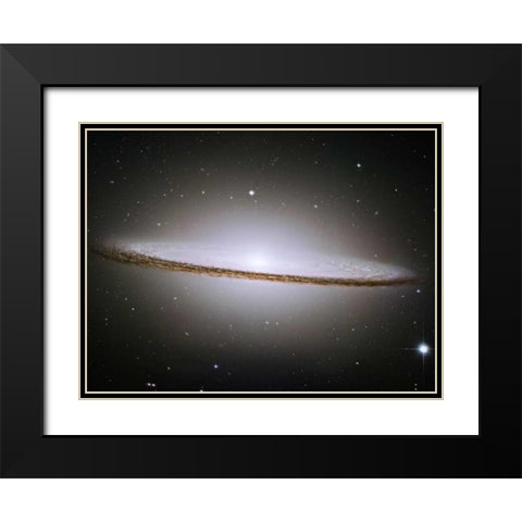 M104 - The Sombrero Galaxy -  Visible Light Black Modern Wood Framed Art Print with Double Matting by NASA