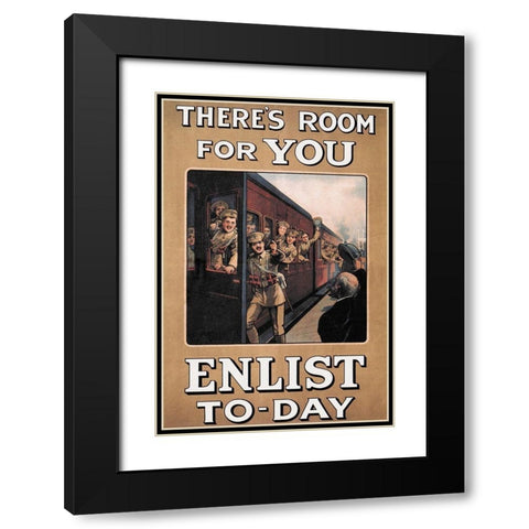 WWI: Theres Room for You: Enlist Today Black Modern Wood Framed Art Print with Double Matting by Fry, W.A.