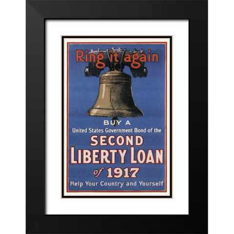 WWI: Ring It Again Black Modern Wood Framed Art Print with Double Matting by Unknown
