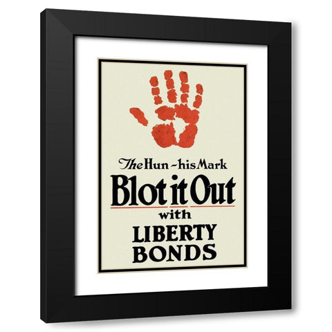WWI: Blot It Out Black Modern Wood Framed Art Print with Double Matting by Unknown
