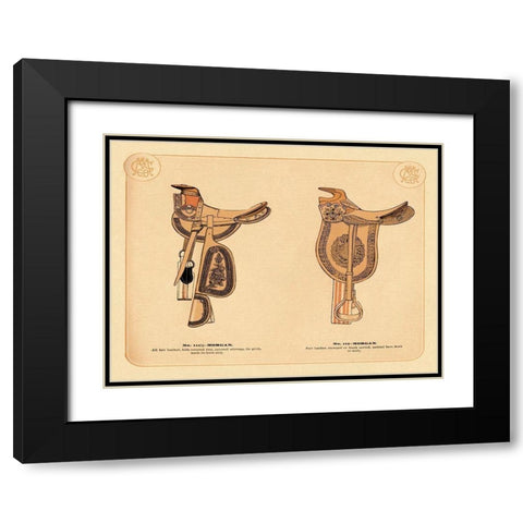 Saddles and Tack: Morgan Saddles #1 Black Modern Wood Framed Art Print with Double Matting by Unknown