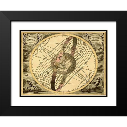Maps of the Heavens: Solis Cir TerraMaps Black Modern Wood Framed Art Print with Double Matting by Cellarius, Andreas