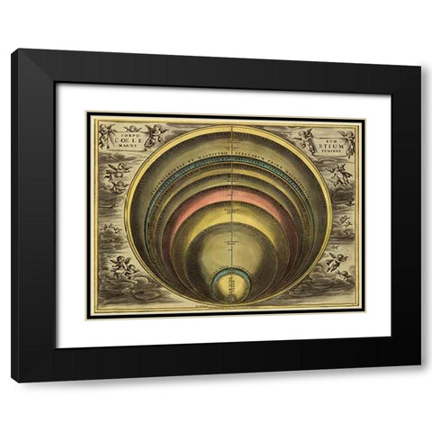 Maps of the Heavens: CorpMaps Coelestium Black Modern Wood Framed Art Print with Double Matting by Cellarius, Andreas