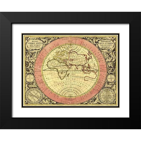 Maps of the Heavens: Hemisphaerium Orbis Antiqui Black Modern Wood Framed Art Print with Double Matting by Cellarius, Andreas