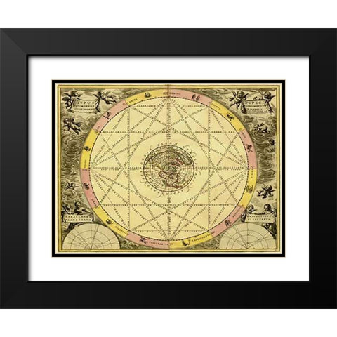 Maps of the Heavens: Typhus Aspec Black Modern Wood Framed Art Print with Double Matting by Cellarius, Andreas