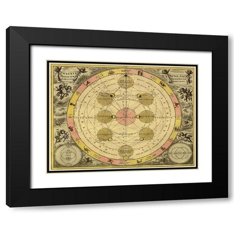 Maps of the Heavens: Theoria Luna Black Modern Wood Framed Art Print with Double Matting by Cellarius, Andreas