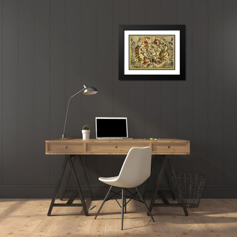 Maps of the Heavens: Haemisphaerium Stellatum Australe Antiquum Black Modern Wood Framed Art Print with Double Matting by Cellarius, Andreas