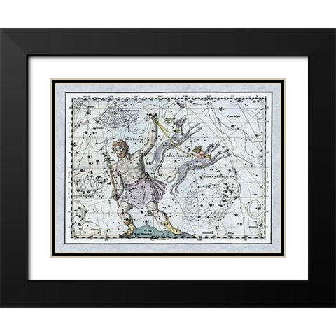 Maps of the Heavens: Bootes the Hunter and His Hounds Black Modern Wood Framed Art Print with Double Matting by Jamieson, Alexander