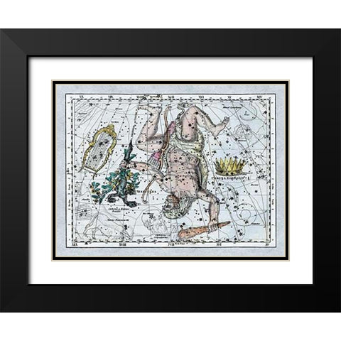 Maps of the Heavens: Hercules, the Lyre and Corona Borealis Black Modern Wood Framed Art Print with Double Matting by Jamieson, Alexander