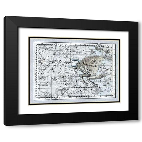 Maps of the Heavens: Taurus the Bull Black Modern Wood Framed Art Print with Double Matting by Jamieson, Alexander