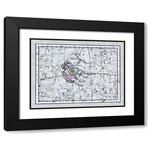 Maps of the Heavens: Gemini - the Twins - Castor and Pollux Black Modern Wood Framed Art Print with Double Matting by Jamieson, Alexander