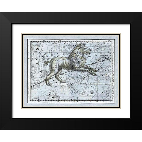 Maps of the Heavens: Leo - The Nemean Lion Black Modern Wood Framed Art Print with Double Matting by Jamieson, Alexander