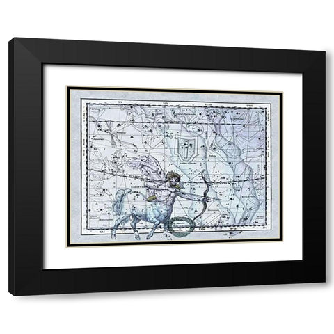 Maps of the Heavens: Sagittarius the Centaur Black Modern Wood Framed Art Print with Double Matting by Jamieson, Alexander