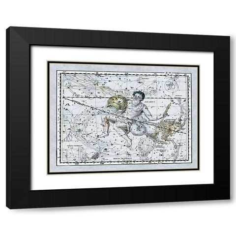 Maps of the Heavens: Aquarius the Water Bearer Black Modern Wood Framed Art Print with Double Matting by Jamieson, Alexander