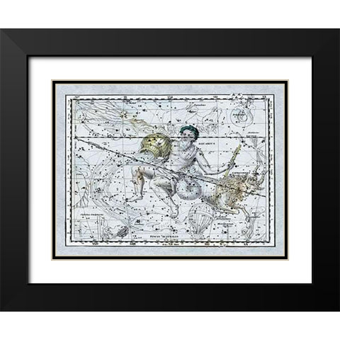 Maps of the Heavens: Aquarius the Water Bearer Black Modern Wood Framed Art Print with Double Matting by Jamieson, Alexander