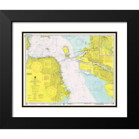 Nautical Chart - San Francisco Bay ca. 1975 Black Modern Wood Framed Art Print with Double Matting by NOAA Historical Map and Chart Collection