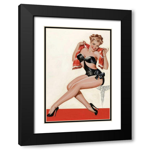 Mid-Century Pin-Ups - Wink Magazine - Silk Stockings and High Heels Black Modern Wood Framed Art Print with Double Matting by Driben, Peter