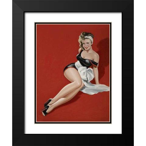 Mid-Century Pin-Ups - Magazine Cover - The Gift Black Modern Wood Framed Art Print with Double Matting by Driben, Peter