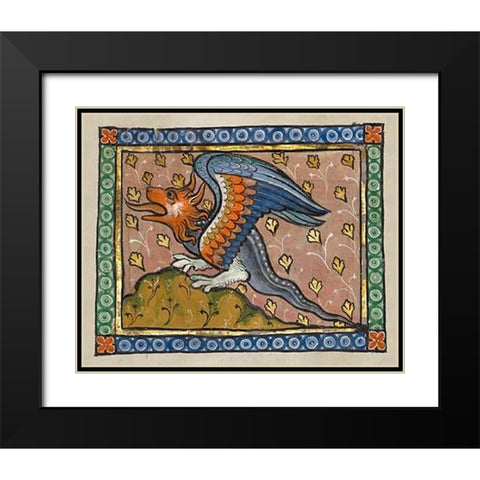 A Dragon (detail) Black Modern Wood Framed Art Print with Double Matting by Franco-Flemish 13th Century