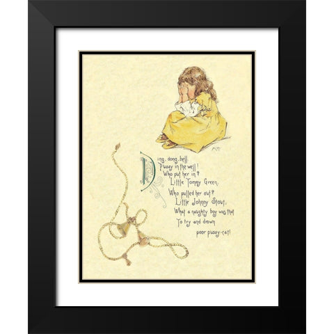 Nursery Rhymes: Ding Dong Bell, Pussy in the Well Black Modern Wood Framed Art Print with Double Matting by Humphrey, Maud