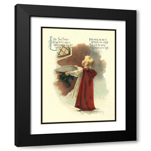 Nursery Rhymes: Little Tom Tucker Black Modern Wood Framed Art Print with Double Matting by Humphrey, Maud