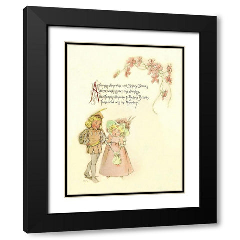Nursery Rhymes: Tommy Snooks and Betsey Brooks Black Modern Wood Framed Art Print with Double Matting by Humphrey, Maud