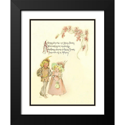 Nursery Rhymes: Tommy Snooks and Betsey Brooks Black Modern Wood Framed Art Print with Double Matting by Humphrey, Maud
