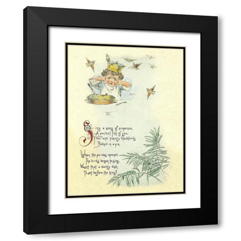 Nursery Rhymes: Sing a Song of Sixpence Black Modern Wood Framed Art Print with Double Matting by Humphrey, Maud
