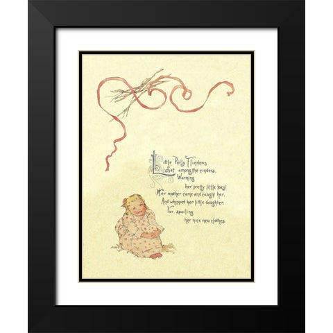 Nursery Rhymes: Little Polly Flinders Black Modern Wood Framed Art Print with Double Matting by Humphrey, Maud