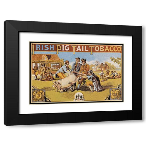 Pigs and Pork: Irish Pig Tail Tobacco Black Modern Wood Framed Art Print with Double Matting by Advertisement