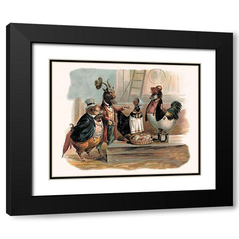Pigs and Pork: Party Animals Black Modern Wood Framed Art Print with Double Matting by Advertisement