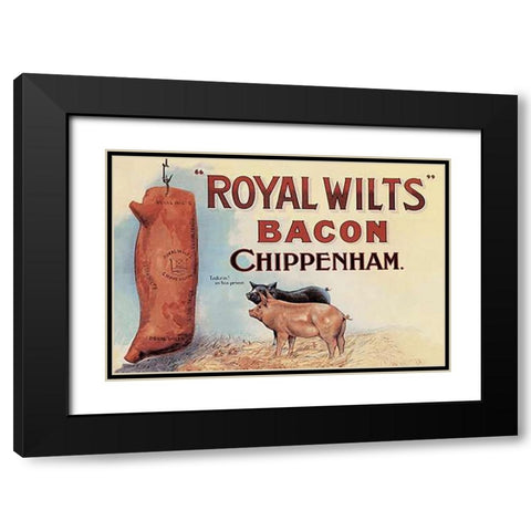 Pigs and Pork: Royal Wilts Bacon Black Modern Wood Framed Art Print with Double Matting by Advertisement