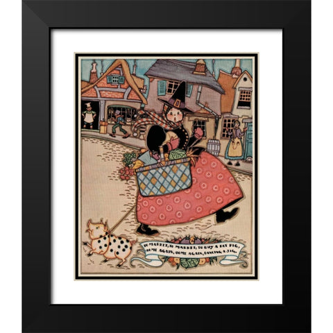 Pigs and Pork: Home Arts: To Market Black Modern Wood Framed Art Print with Double Matting by Jones, Mary Wright