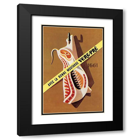 Pigs and Pork: Hooked Pork Black Modern Wood Framed Art Print with Double Matting by Advertisement