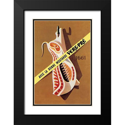 Pigs and Pork: Hooked Pork Black Modern Wood Framed Art Print with Double Matting by Advertisement